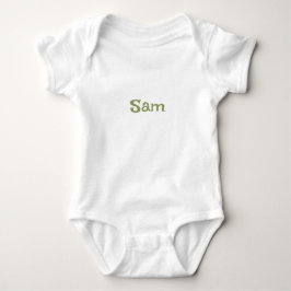 Body Para Bebê Nome Personalizado Verde Musgo Simples