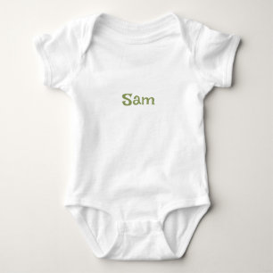 Body Para Bebê Nome Personalizado Verde Musgo Simples
