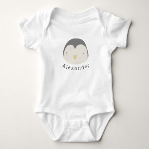 Body Para Bebê Nome Personalizável Bebê Pinguim Cute