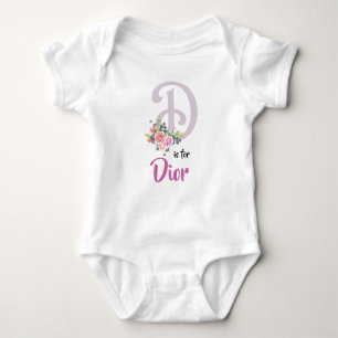 Body Para Bebê Nome Principal Bebê Outfit - Letra D Romper Girl F