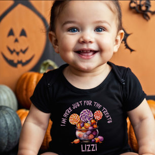 Body Para Bebê Nome Purple Orange Pumpkin Halloween Candy