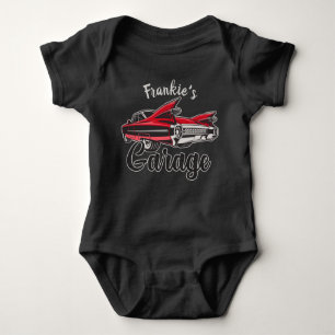 Body Para Bebê Nome Retroativo Red Caddy Vintage Classic Car Gara