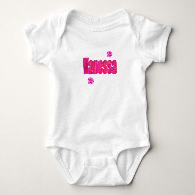 Body Para Bebê Nome Rosa Vanessa, (Frente)
