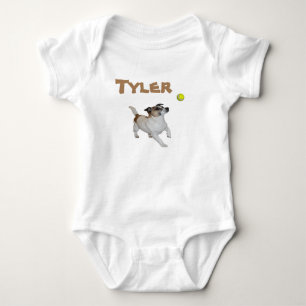 Body Para Bebê Nome Tyler Com Fox Terrier, Bodysuit De Bebê