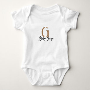 Body Para Bebê nome unisex do bebê monograma personalizar mínimo