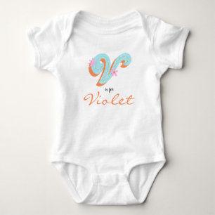 Body Para Bebê Nome violeta Reveal Floral V Moça Flor