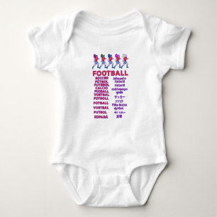 Body Para Bebê Nomes Multilíngues de Futebol Feminino Mundial Fã
