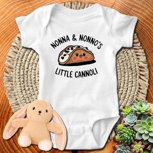 Body Para Bebê Nonna e Nonno's Little Cannoli Cute Italiano