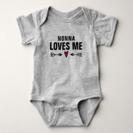 Body Para Bebê Nonna Me Ama Coração e Flechas