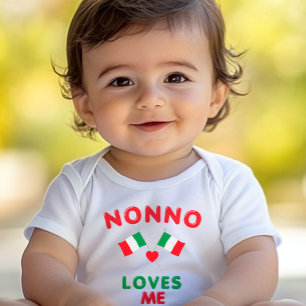 Body Para Bebê Nonno Me Ama Italiano