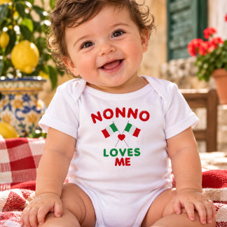 Body Para Bebê Nonno Me Ama Italiano