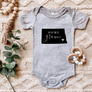 Body Para Bebê North Dakota Home Grown State Tee