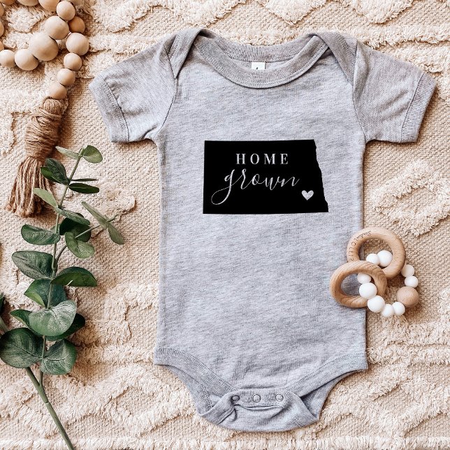 Body Para Bebê North Dakota Home Grown State Tee (Criador carregado)