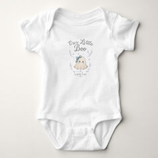 Body Para Bebê Nossa Pequena Anúncio de Gravidez Boo Azul de Hall