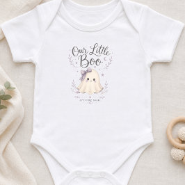 Body Para Bebê Nosso Pequeno Boo Anúncio de Gravidez de Halloween