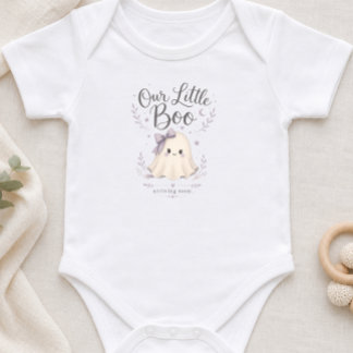 Body Para Bebê Nosso Pequeno Boo Anúncio de Gravidez de Halloween