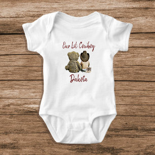 Body Para Bebê Nosso Pequeno Cowboy Bebê Personalizado Menino