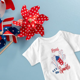 Body Para Bebê "Nosso Pequeno Esparto" Vermelho, Branco e Azul Pe
