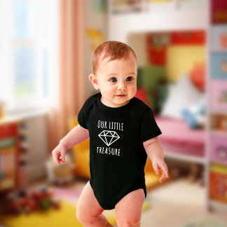 Body Para Bebê Nosso pequeno tesouro. Preto simples