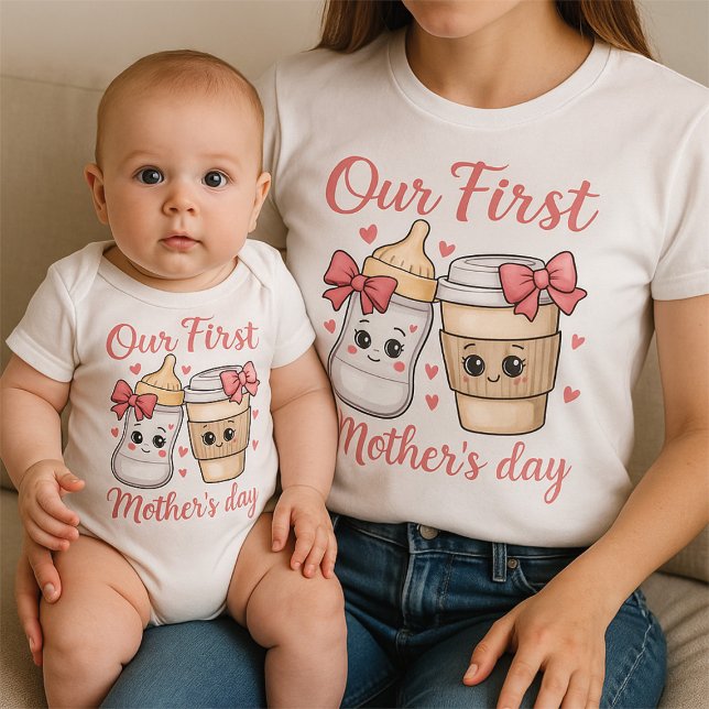 Body Para Bebê Nosso primeiro Dia de as mães (Criador carregado)