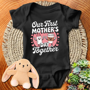 Body Para Bebê Nosso primeiro Dia de as mães juntos