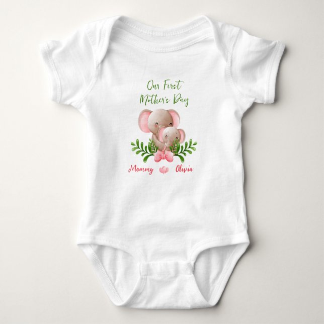BODY PARA BEBÊ NOSSO PRIMEIRO DIA DE AS MÃES - PERSONALIZE TI (Frente)