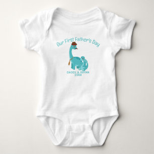 Body Para Bebê Nosso primeiro Dia de os pais, nome personalizado