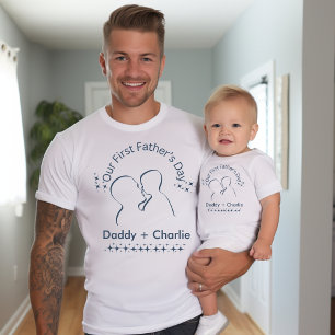 Body Para Bebê Nosso primeiro Dia de os pais, Pai, segurando bebê
