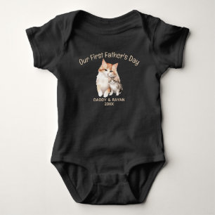 Body Para Bebê Nosso Primeiro Dia dos Pais, Bebê gato nome person