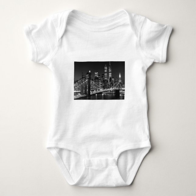 Body Para Bebê Nova Iorque Preto e Branco (Frente)