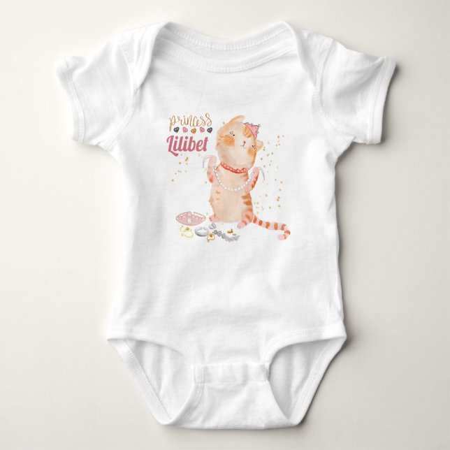 Body Para Bebê Nova Princesa Lilibet Cute Kitten Chamada Baby B (Frente)