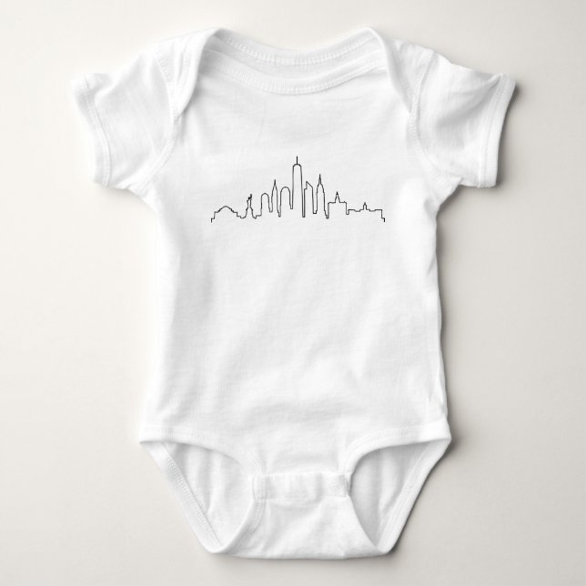 Body Para Bebê NOVA YORK NYC Manhatten EUA City Skyline Silhouett (Frente)