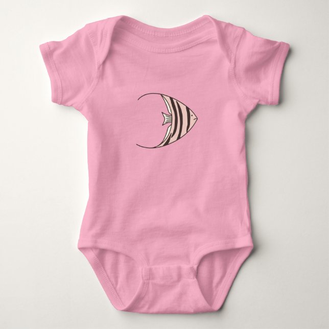 Body Para Bebê Novo Bebê Peixe fofo ilustrado (Frente)