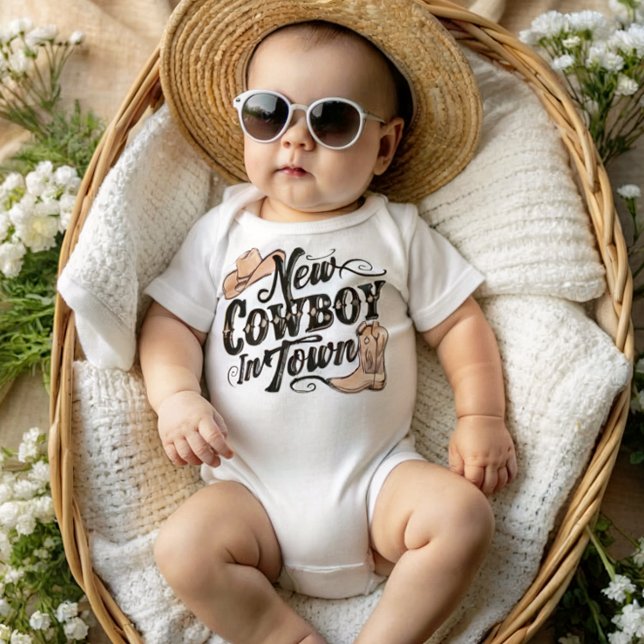 Body Para Bebê Novo Cowboy na Cidade (Criador carregado)