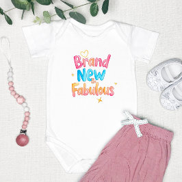 Body Para Bebê "Novo de Marca e Fabuloso" Fofo