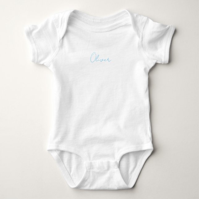 Body Para Bebê Novo Menino Azul Nome Sweet Newborn Simples (Frente)