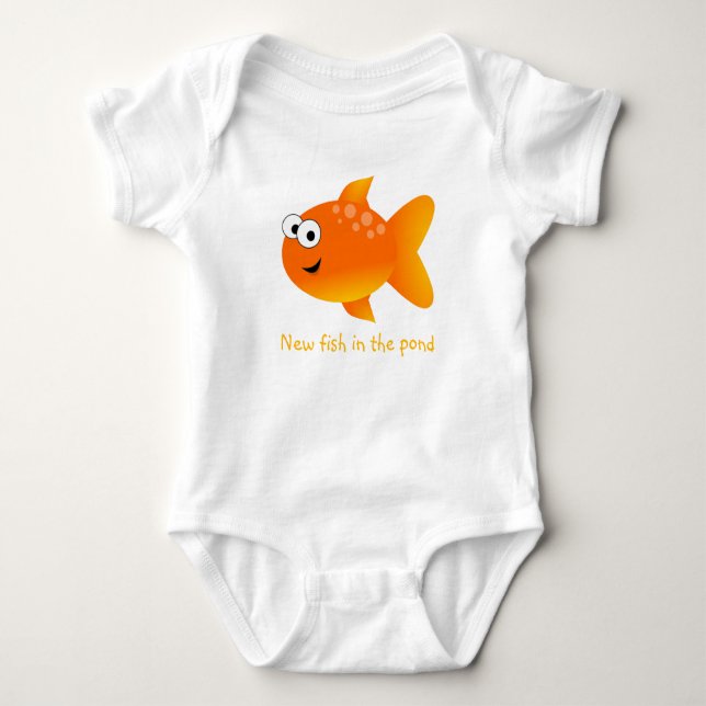 Body Para Bebê Novo Peixe No Aquário Peixe Dourado (Frente)