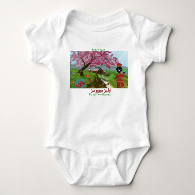 Body Para Bebê Nowruz personalizado com o tema Baby Bodydress (Frente)