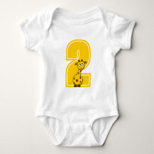 Body Para Bebê Número de Girafa Personalizado Fato de bebê