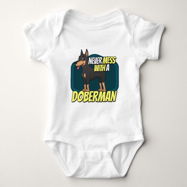 Body Para Bebê Nunca suje com um Doberman (Frente)