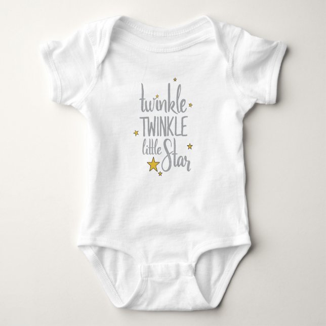 Body Para Bebê Nursery Rhymes Image Twinkle Twinkle Little Design (Frente)
