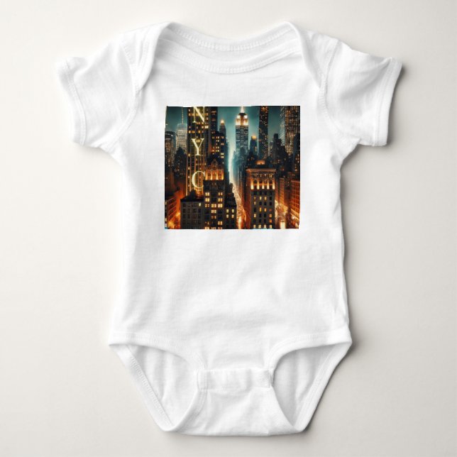 Body Para Bebê NYC Toddler Graphic T Shirt - Icônica New York Cit (Frente)