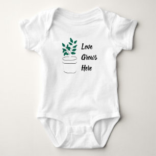 Body Para Bebê O amor cresce aqui verde negro