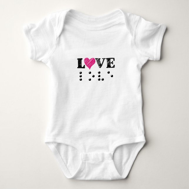 Body Para Bebê O Amor É Cego Braille (Frente)