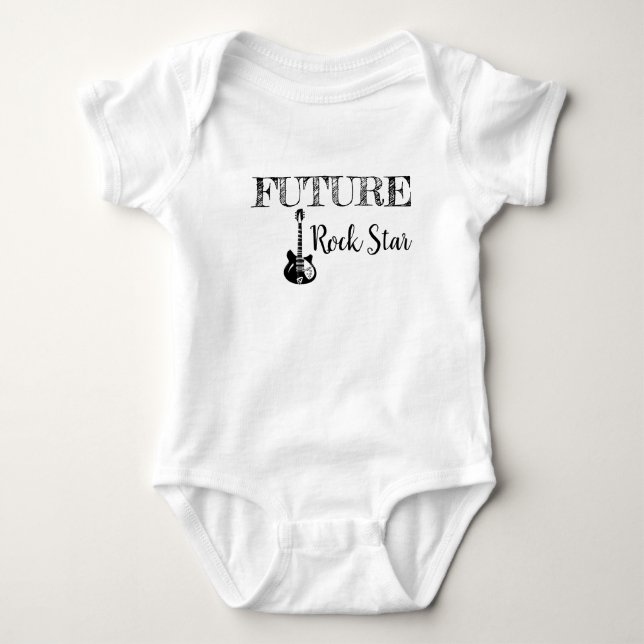 Body Para Bebê O Bebê do Future Rock Star (Frente)