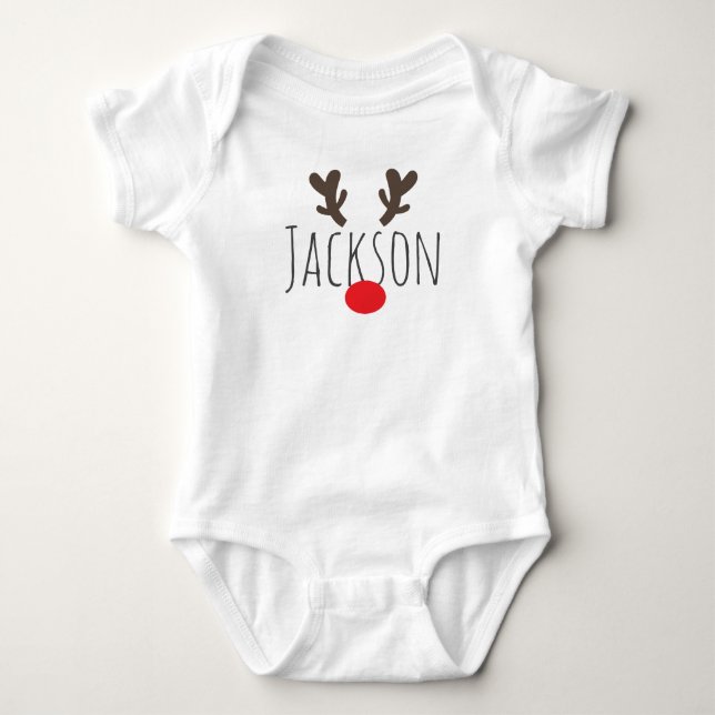 Body Para Bebê O Bodysuit do bebê com o nariz vermelho (Frente)