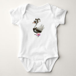 Body Para Bebê O Cisne Curioso de Relógio.