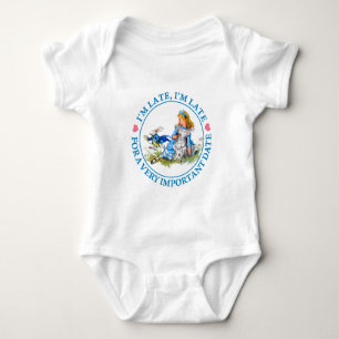 Body Para Bebê O coelho branco apressa-se por Alice no país das