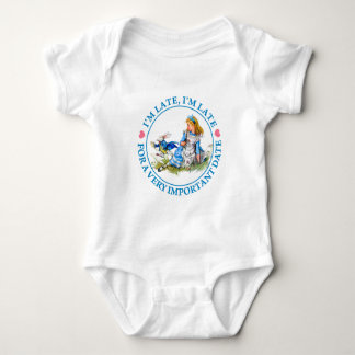 Body Para Bebê O coelho branco apressa-se por Alice no país das