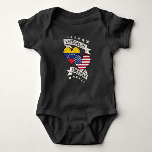 Body Para Bebê O Coração Venezuelano Americano Flags Venezuela Am